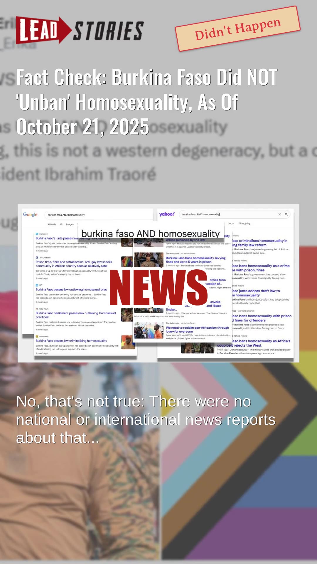 Fact Check: Burkina Faso Did NOT Unban Homosexuality, As Of October 21, 2025
