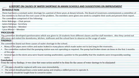 FUNCTIONAL WRITING - INVESTIGATIVE REPORT