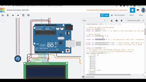 Arduino #Tinkercad Car #Game with UNO and 16x2 LCD #AeroArduino