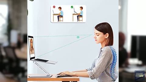 RIWUCT Foldable Laptop Stand, Height Adjustable Ergonomic Computer Stand for Des