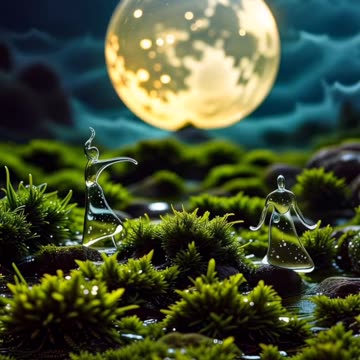 RELAXING VIDEO : WATER DANCING UNDER THE MOON!!