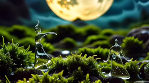 RELAXING VIDEO : WATER DANCING UNDER THE MOON!!
