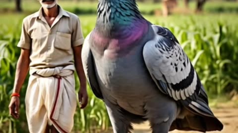 Farmer and pigeon