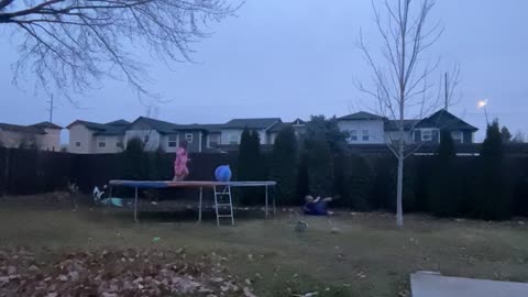 Christmas Morning Trampoline Bouncy Ball Fail