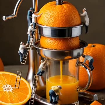 MINIATURE PEOPLE MAKING ALL KINDS OF FRUIT JUICE!!
