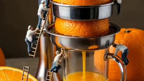 MINIATURE PEOPLE MAKING ALL KINDS OF FRUIT JUICE!!