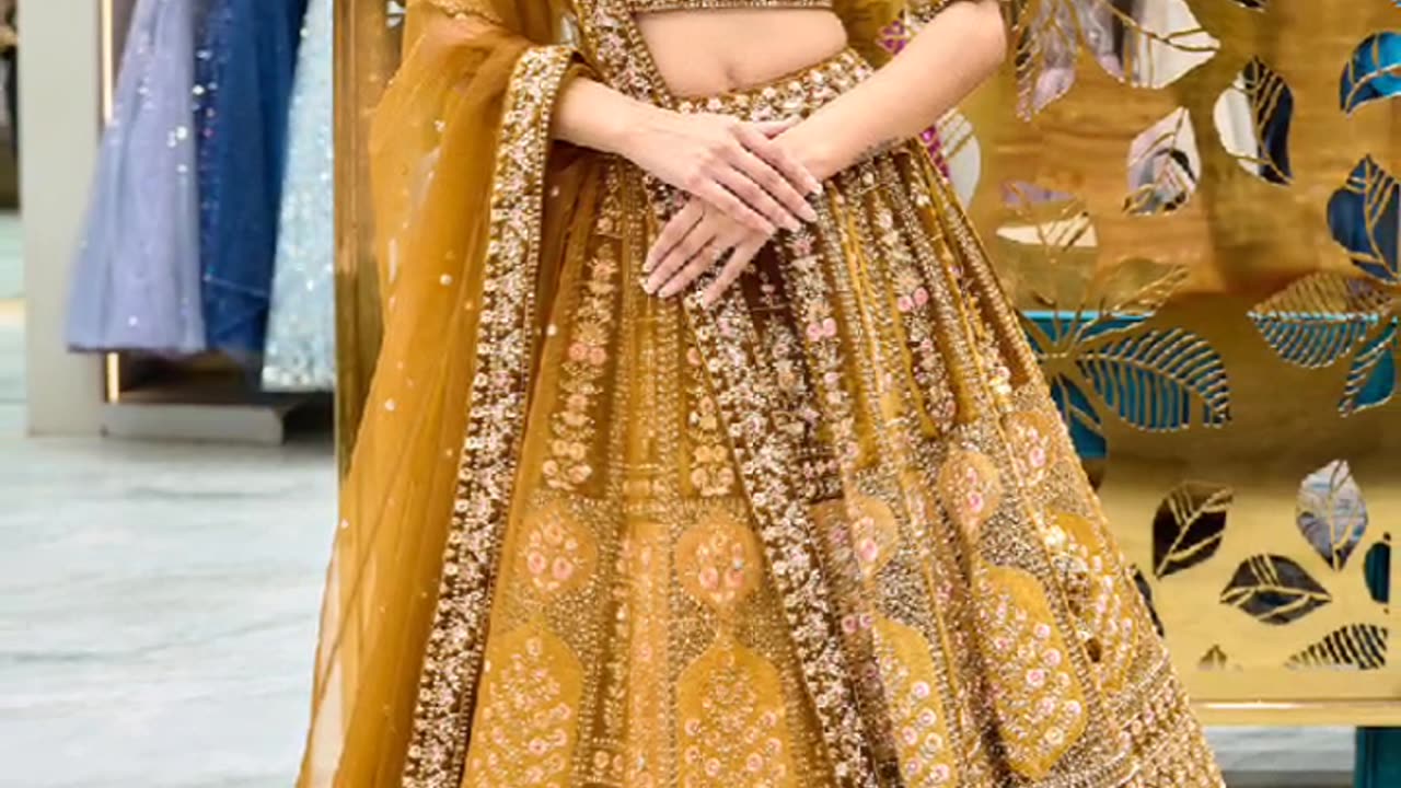 Indian Wedding lehenge for a haldi function