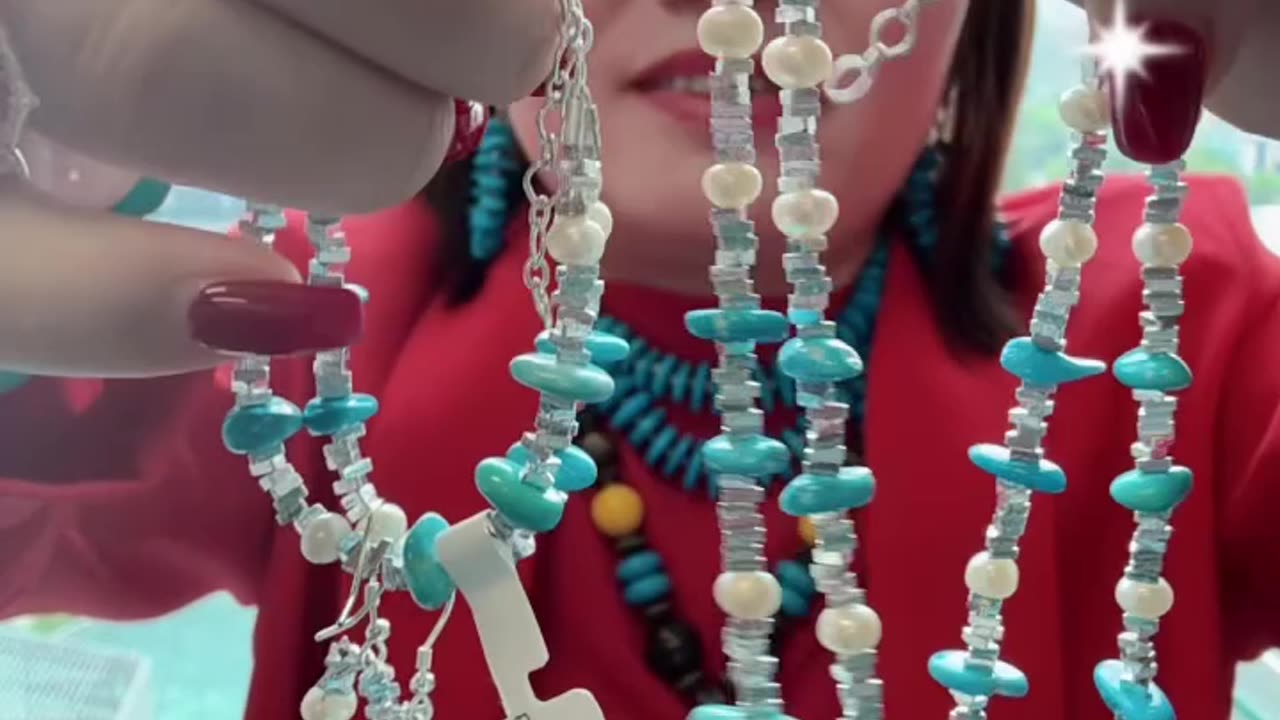 250521-12 Natural Turquoise & Pearl Set: Unlock Summer’s Fresh Code