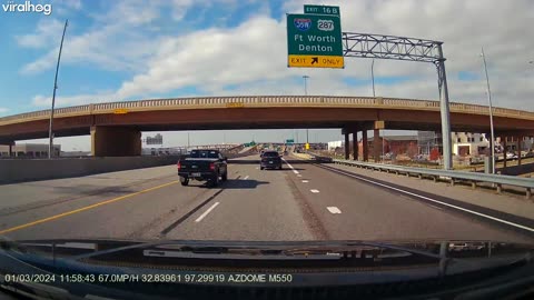 Driver Forces Exit, Crashes and Spins Out