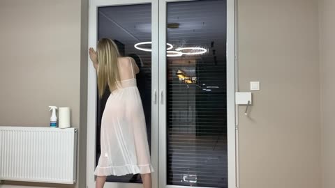 Transparent Window Cleaning with Soft Touch - Spray & Paper Towels Aesthetic