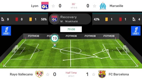 Lyon vs Marseille I Rayo Vallecano vs FC Barcelone I Match commenté En direct