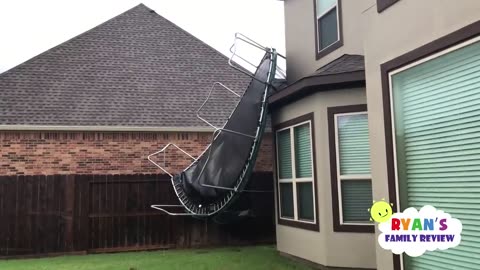 Scary Storm blew away our trampoline and Lights Went Out
