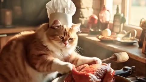 Yummy recipe and hard working bt a cat