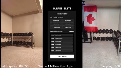 Everyday 300 push ups and 150 Burpees!