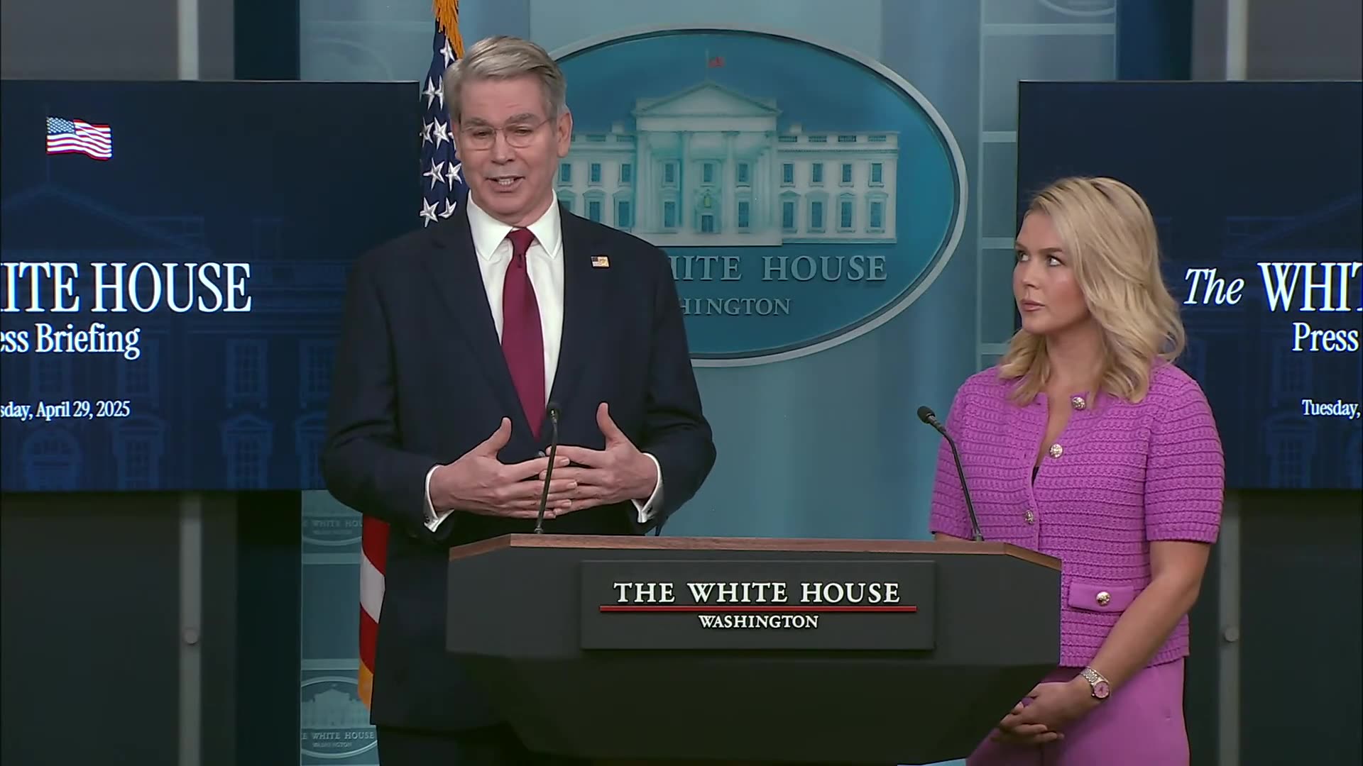 Press Secretary Karoline Leavitt and Scott Bessent Brief Members of the Media, Apr. 29, 2025