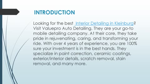 Best Interior Detailing in Kleinburg