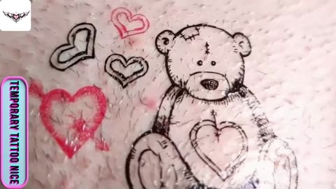 cartoon teddy bear tattos#temporarytattoo #temporarytattoos #temporarytattosticker