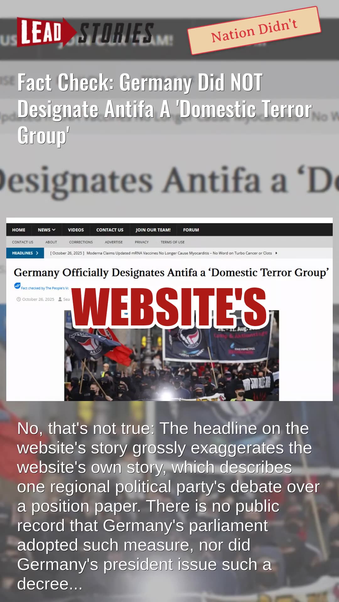 Fact Check: Germany Did NOT Designate Antifa A Domestic Terror Group