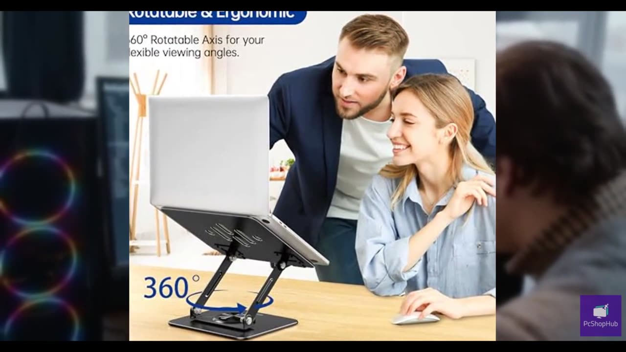 BESIGN LS11 Laptop Stand with 360° Rotating Base, Ergonomic Adjustable Notebook