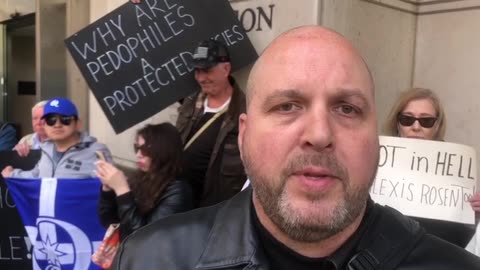 Alex Avenarius is Outside the Courthouse for the Sentencing of Paedophile Priest Alexis Rosentool