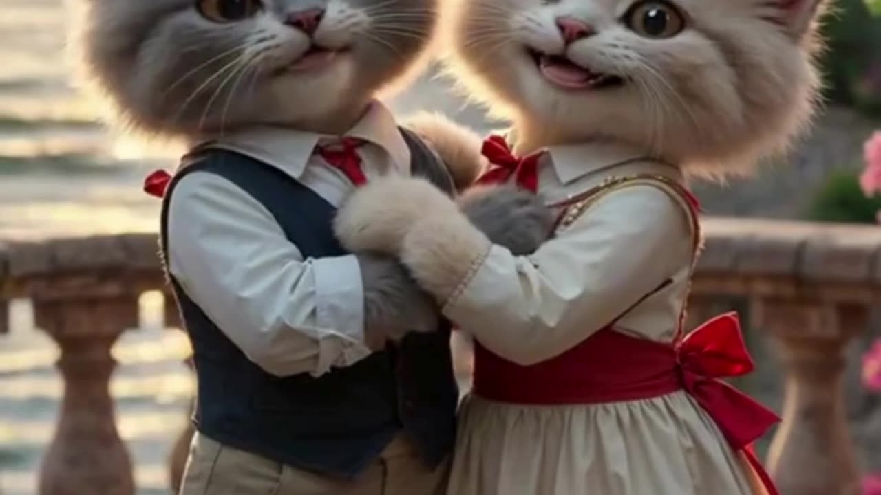 Romantic Cat Couple Dance 😻💃