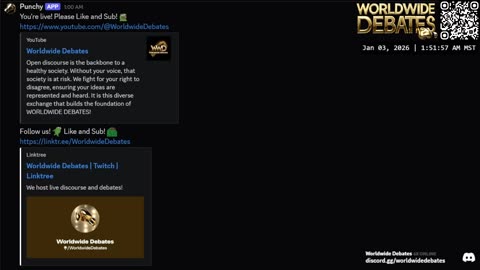 0263 WIDESTREAM - Worldwide Debates - YouTube/Twitch/Rumble