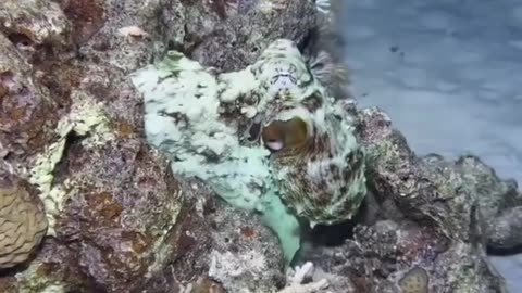 Octopus blending into its surroundings