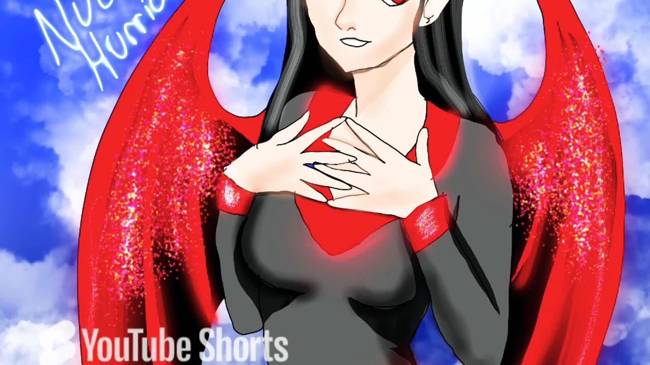 Oc speedpaint nuclear the vampire with sparkly wings and eyes