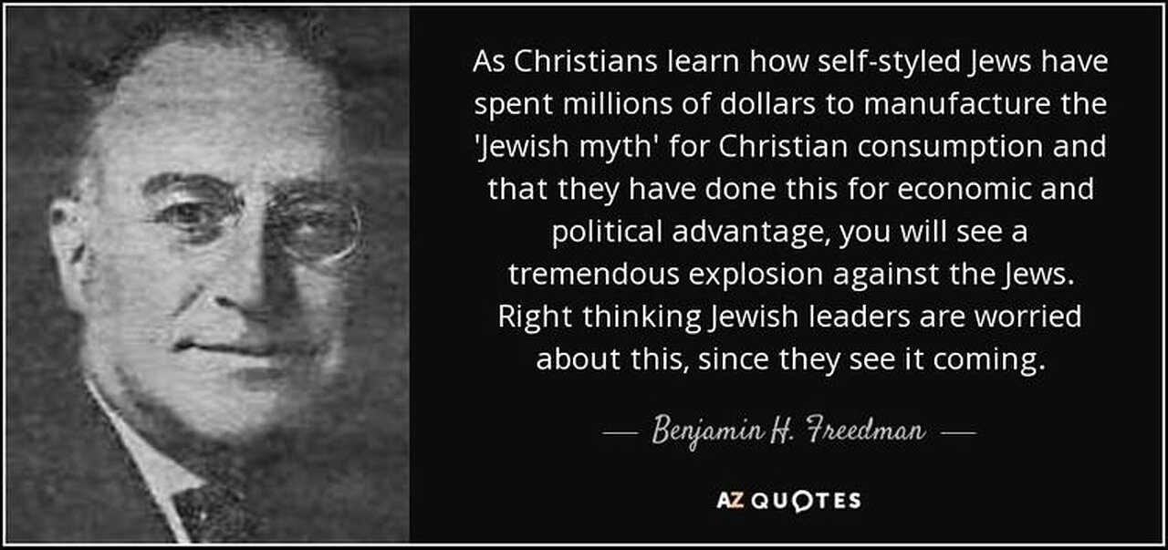 (1961 speech) Ex-Jew Benjamin Freedman talks about the ORIGINS of the modern day JEW.