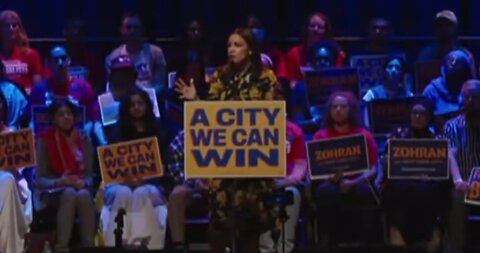 AOC Says Free Palestine In NYC Mayoral Rally Crowd
