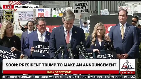 Liberal woman goes BERZERK as Republican House members give a press conference about President Trump