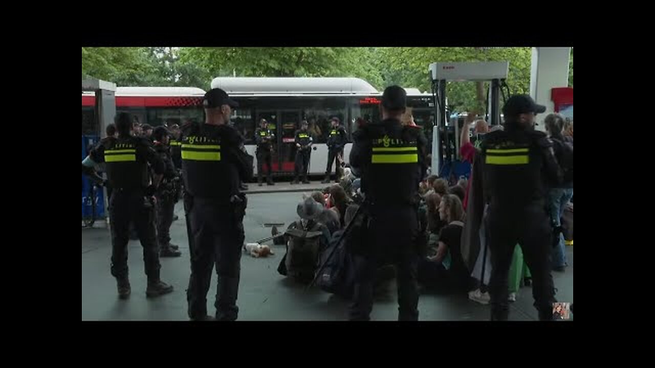 Extinction Rebellion demonstrators, other activists protest NATO summit in Hague