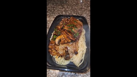 Kung Pao thin prime steaks and garlic scallion noodles