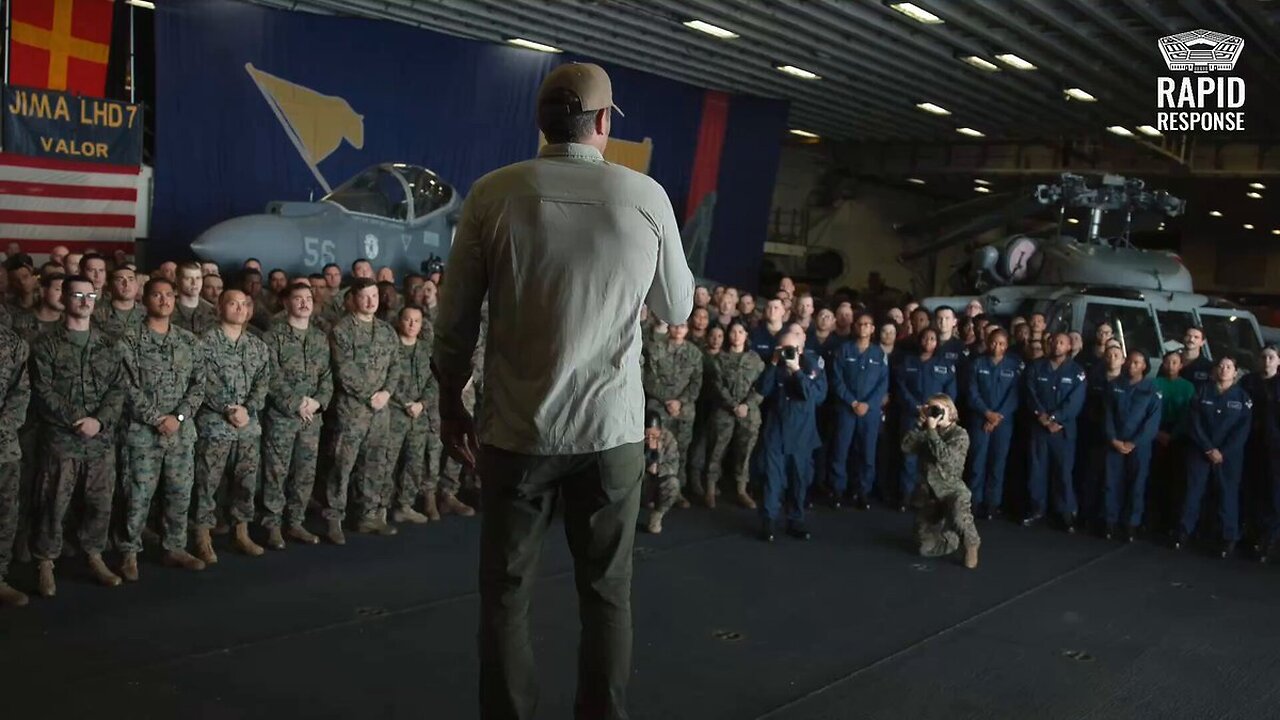 SecWar Hegseth aboard the USS Iwo Jima, addresses America’s WARRIORS