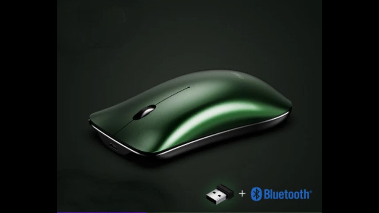 Rechargeable Mute Wireless Bluetooth Three-mode Mouse, with 10m Connection, Metal Frame