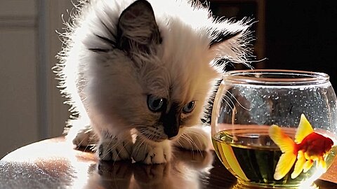 AI White Kitten with Blue Eyes – First Wonders of the World 🐾