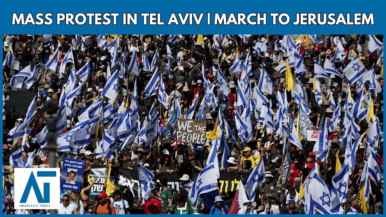 Live: Mass Protest in Tel Aviv | Demonstrators March to Jerusalem | Israel