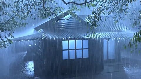 Bring Back Sleep with Endless Heavy Rain & Thunder Roaring on the Rickety Roof in the Magical Night