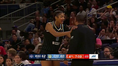 👀 TECH, Angel Reese HOLDS BACK coach from ref | Chicago Sky vs Mystics, WNBA women's basketball