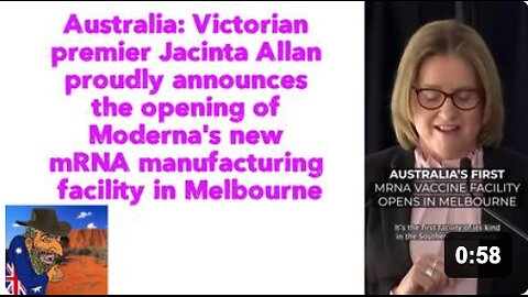 Australia: Victorian premier Jacinta Allan proudly announces the opening of Moderna's new mRNA manufacturing facility in Melbourne