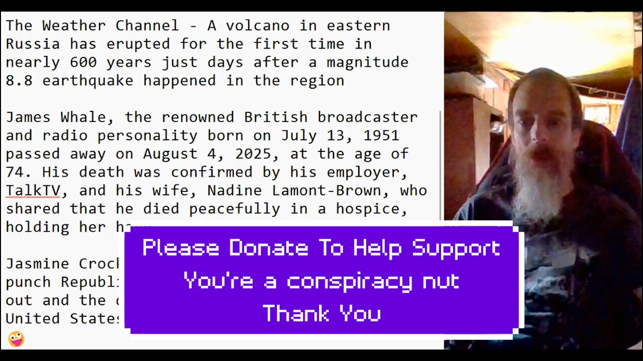 Dormant volcano in Russia erupts after 600 years, James Whale-British broadcaster dies at 74