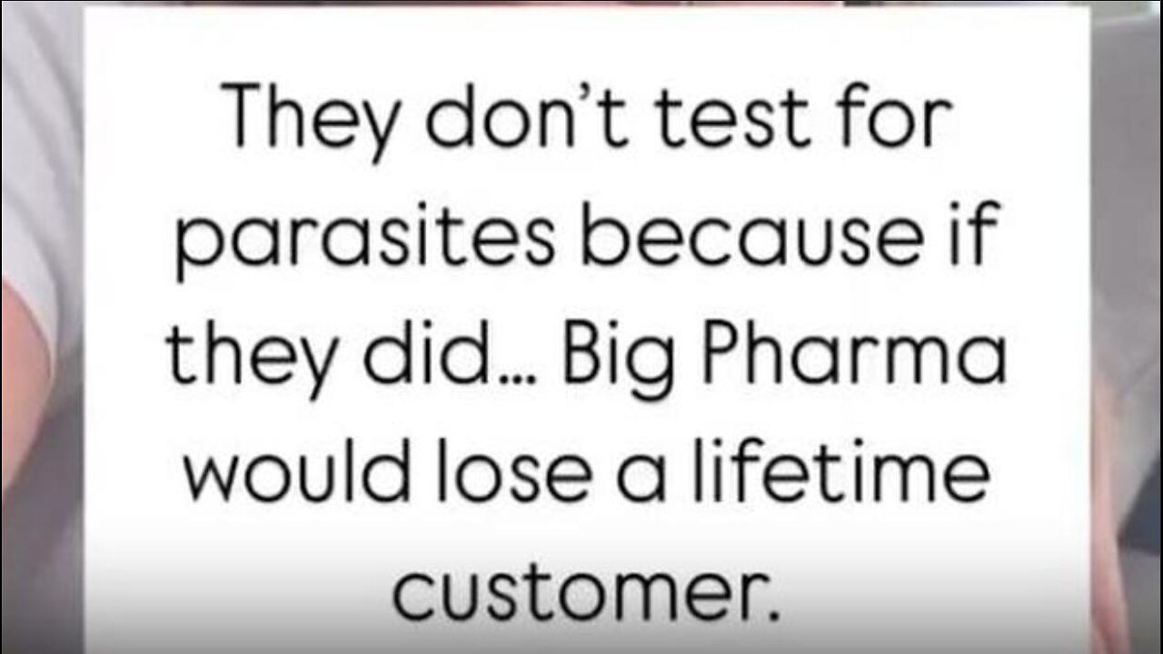 "They're NOT allowed to tell you if you have parasites - the CDC & HSS does not allow that