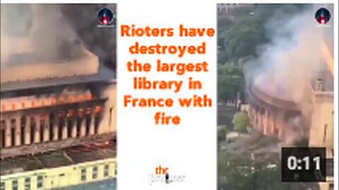 "France's Largest Library Decimated by Fire amid Riots 🇫🇷😳"