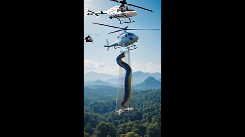 "Helicopter vs Snake: Jaw-Dropping Encounter! 🛸🐍"