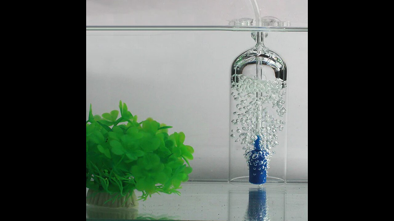 Fish Tank Oxygen Aeration, with 2 Suction Cups, Glass Shell & Air Stone, for Fish Tank & Aquarium