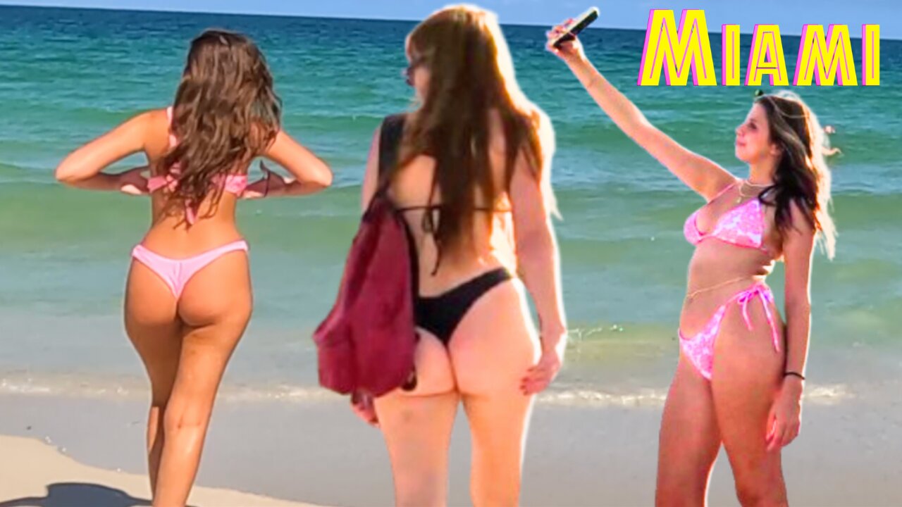 One HOT Day at MIAMI BEACH 😱☀️🌴 Relaxing Beach Walk