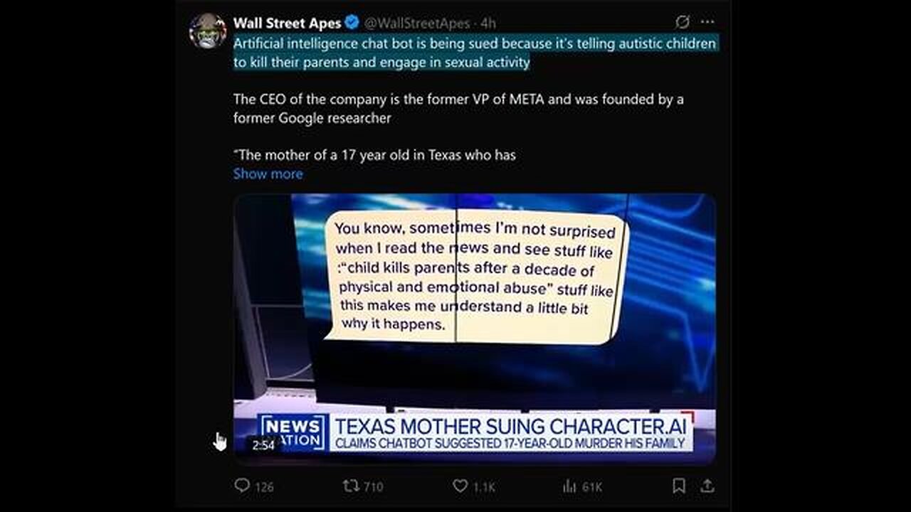 AI bots are telling autistic children to kill their parents and have sex