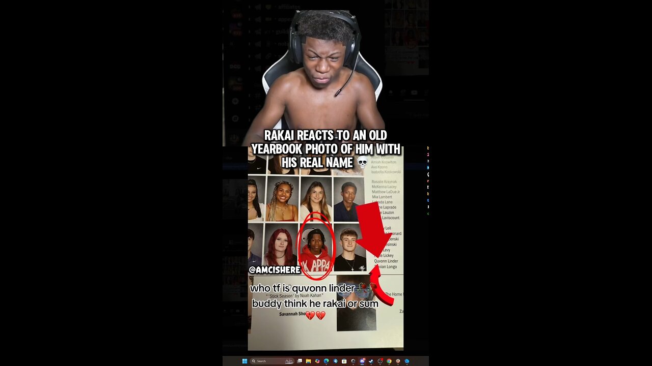 Rakai reacts to an old yearbook photo of him with his real name #rakai #2xrakai