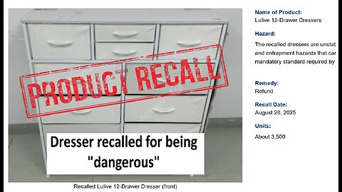 Dresser Recall