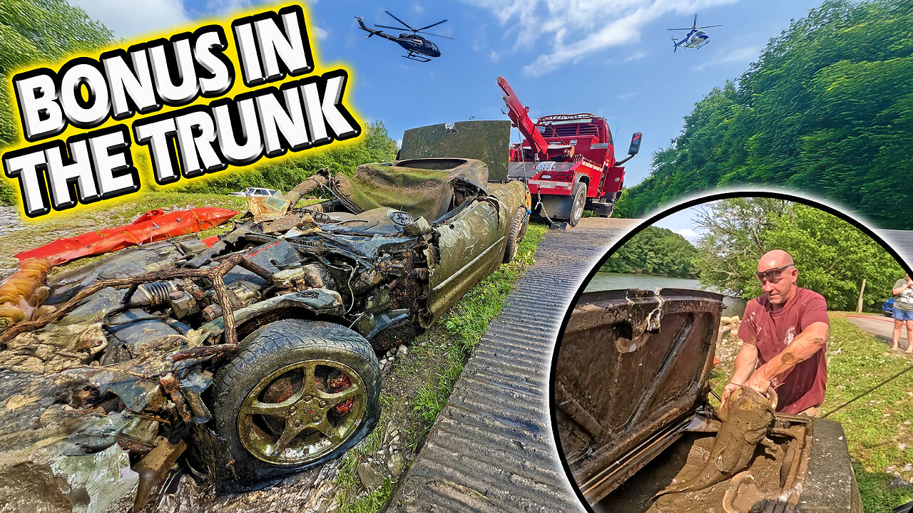 Sunken Corvette Recovered From River! Massive Catfish Surprise in the Trunk!
